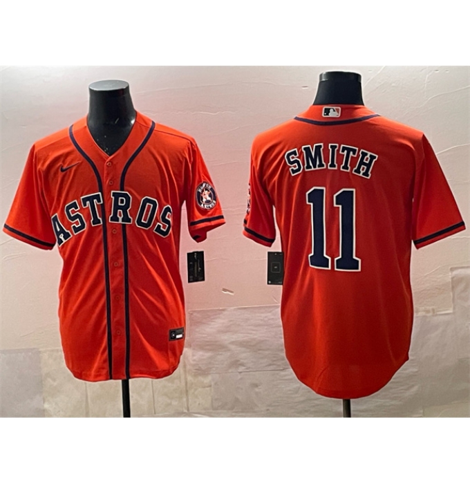 Men's Houston Astros #11 Cam Smith Orange Cool Base Stitched Jersey