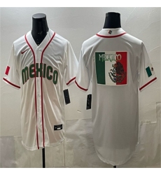 Men's Mexico Baseball Team Big Logo White 2026 World Baseball Classic Home Stadium Stitched Jersey