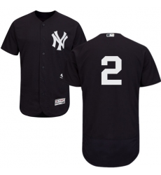 Men's Majestic New York Yankees #2 Derek Jeter Navy Blue Alternate Flex Base Authentic Collection MLB Jersey