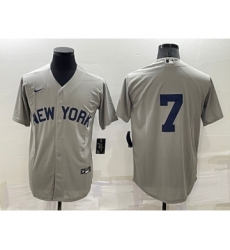 Men's New York Yankees #7 Mickey Mantle 2021 Grey Field of Dreams Cool Base Stitched Baseball Jersey
