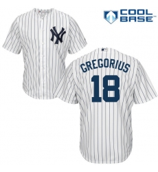 Men's Majestic New York Yankees #18 Didi Gregorius Replica White Home MLB Jersey