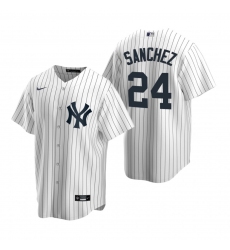 Men's Nike New York Yankees #24 Gary Sanchez White Home Stitched Baseball Jersey