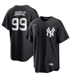 Men's New York Yankees #99 Aaron Judge Black Lights Out Limited Stitched Baseball Jersey