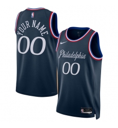 Men's Philadelphia 76ers Active Player Custom Navy 2025-26 City Edition Swingman Stitched Jersey