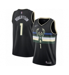 Youth Milwaukee Bucks #1 Oscar Robertson Swingman Black Finished Basketball Jersey - Statement Edition