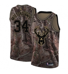 Youth Nike Milwaukee Bucks #34 Giannis Antetokounmpo Swingman Camo Realtree Collection NBA Jersey