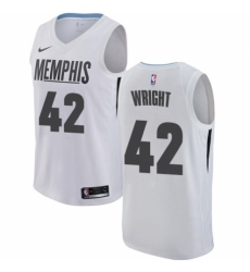 Women's Nike Memphis Grizzlies #42 Lorenzen Wright Swingman White NBA Jersey - City Edition
