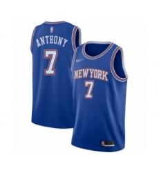 Youth New York Knicks #7 Carmelo Anthony Swingman Blue Basketball Jersey - Statement Edition