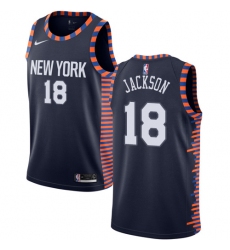 Youth Nike New York Knicks #18 Phil Jackson Swingman Navy Blue NBA Jersey - 2018 19 City Edition