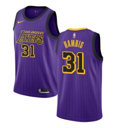 Men's Nike Los Angeles Lakers #31 Kurt Rambis Swingman Purple NBA Jersey - City Edition