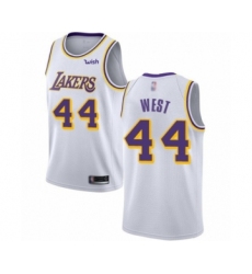 Men's Los Angeles Lakers #44 Jerry West Authentic White Basketball Jersey - Association Edition