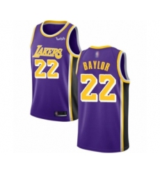 Women's Los Angeles Lakers #22 Elgin Baylor Authentic Purple Basketball Jerseys - Icon Edition