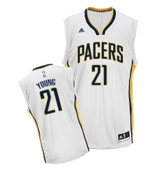 Men's Adidas Indiana Pacers #21 Thaddeus Young Swingman White Home NBA Jersey