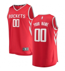 Men's Houston Rockets Fanatics Branded Red Fast Break Custom Replica Jersey - Icon Edition