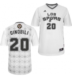 Men's Adidas San Antonio Spurs #20 Manu Ginobili Swingman White New Latin Nights NBA Jersey