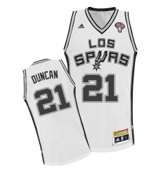 Men's Adidas San Antonio Spurs #21 Tim Duncan Swingman White ABA Hardwood Classic NBA Jersey