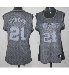 Women's Adidas San Antonio Spurs #21 Tim Duncan Swingman Grey Static Fashion NBA Jersey