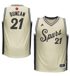 Youth Adidas San Antonio Spurs #21 Tim Duncan Swingman Cream 2015-16 Christmas Day NBA Jersey
