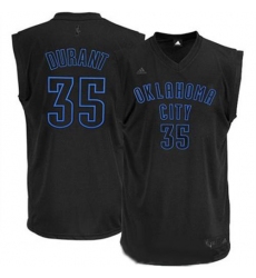 Men's Adidas Oklahoma City Thunder #35 Kevin Durant Swingman Black on Black NBA Jersey