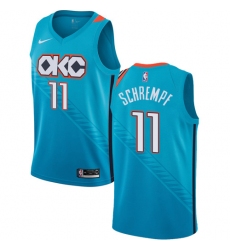 Men's Nike Oklahoma City Thunder #11 Detlef Schrempf Swingman Turquoise NBA Jersey - City Edition