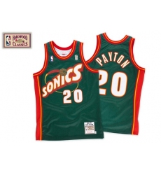 Men's Mitchell and Ness Oklahoma City Thunder #20 Gary Payton Swingman Green SuperSonics Throwback NBA Jersey