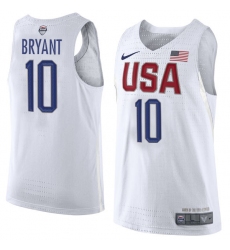 Men's Nike Team USA #10 Kobe Bryant Swingman White 2016 Olympics Basketball Jersey