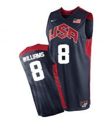 Men's Nike Team USA #8 Deron Williams Authentic Navy Blue 2012 Olympics Basketball Jersey