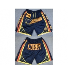 Men's Golden State Warriors #30 Stephen Curry Navy Shorts(Run Small)