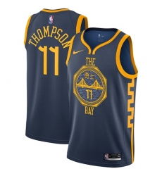 Men's Nike Golden State Warriors #11 Klay Thompson Swingman Navy Blue NBA Jersey - City Edition