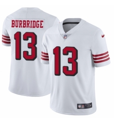 Men's Nike San Francisco 49ers #13 Aaron Burbridge Elite White Rush Vapor Untouchable NFL Jersey