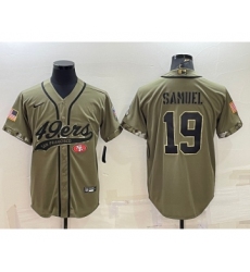 Men's San Francisco 49ers Blank Olive Salute to Service Cool Base Stitched Baseball Jersey