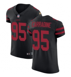 Men's Nike San Francisco 49ers #95 Cornellius Carradine Black Alternate Vapor Untouchable Elite Player NFL Jersey