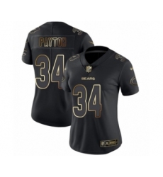 Women's Chicago Bears #34 Walter Payton Black Gold Vapor Untouchable Limited Football Jersey