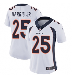Women's Nike Denver Broncos #25 Chris Harris Jr White Vapor Untouchable Limited Player NFL Jersey