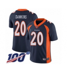 Men's Denver Broncos #20 Brian Dawkins Navy Blue Alternate Vapor Untouchable Limited Player 100th Season Football Jersey