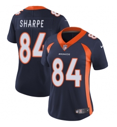 Women's Nike Denver Broncos #84 Shannon Sharpe Navy Blue Alternate Vapor Untouchable Limited Player NFL Jersey