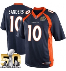 Men's Nike Denver Broncos #10 Emmanuel Sanders Limited Navy Blue Alternate Super Bowl 50 Bound NFL Jersey