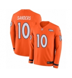 Men's Nike Denver Broncos #10 Emmanuel Sanders Limited Orange Therma Long Sleeve NFL Jersey