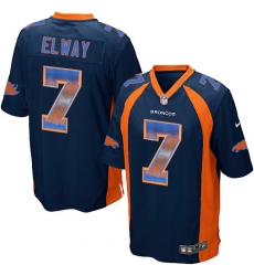 Youth Nike Denver Broncos #7 John Elway Limited Navy Blue Strobe NFL Jersey