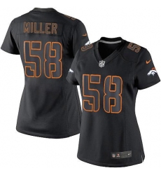 Women's Nike Denver Broncos #58 Von Miller Limited Black Impact NFL Jersey