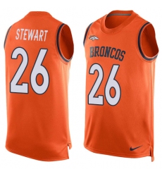 Men's Nike Denver Broncos #26 Darian Stewart Limited Orange Player Name & Number Tank Top NFL Jersey