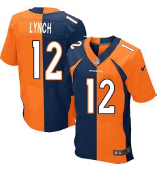 Men's Nike Denver Broncos #12 Paxton Lynch Elite Orange/Navy Split Fashion NFL Jersey