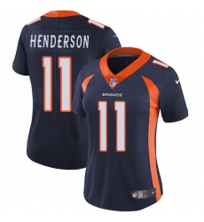 Women's Nike Denver Broncos #11 Carlos Henderson Navy Blue Alternate Vapor Untouchable Limited Player NFL Jersey