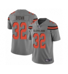 Youth Cleveland Browns #32 Jim Brown Limited Gray Inverted Legend Football Jersey