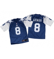 Men's Nike Dallas Cowboys #8 Troy Aikman Elite Navy/White Throwback NFL Jersey