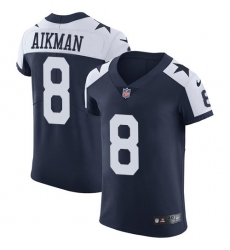 Men's Nike Dallas Cowboys #8 Troy Aikman Navy Blue Throwback Alternate Vapor Untouchable Elite Player NFL Jersey