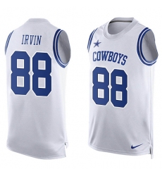 Men's Nike Dallas Cowboys #88 Michael Irvin Limited White Player Name & Number Tank Top NFL Jersey