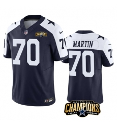 Men's Dallas Cowboys #70 Zack Martin Navy White 2023 F.U.S.E. NFC East Champions Football Stitched Jersey