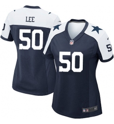 Women's Nike Dallas Cowboys #50 Sean Lee Game Navy Blue Throwback Alternate NFL Jersey