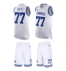 Men's Nike Dallas Cowboys #77 Tyron Smith Limited White Tank Top Suit NFL Jersey